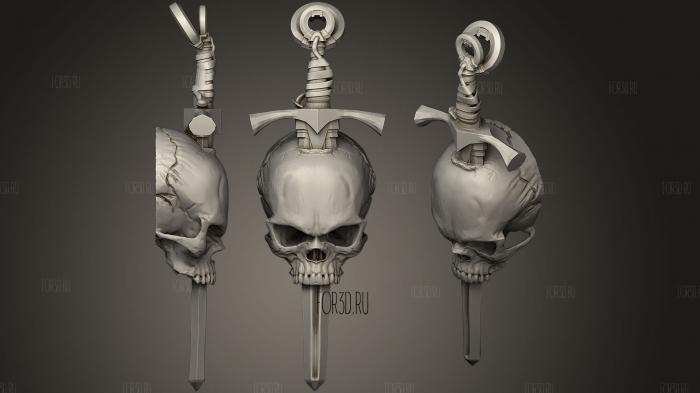 Skull Pendant stl model for CNC